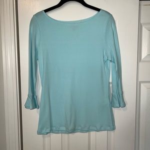 Chadwicks realcomfort 3/4 sleeve blue cotton shirt size small